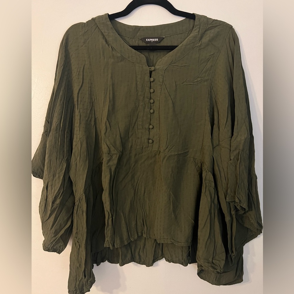 EXPRESS dress shirt olive green size XL